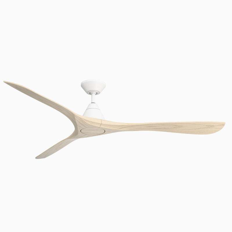 Carve 72" Outdoor Ceiling Fan in Matte White / White Oak