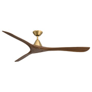Carve 72" Outdoor Ceiling Fan in Soft Brass / Distressed Koa