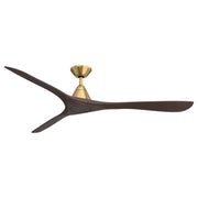 Carve 72" Outdoor Ceiling Fan in Soft Brass / Dark Walnut
