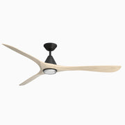 Carve 72" Outdoor Ceiling Fan in Matte Black / White Oak