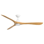 Carve 72" Outdoor Ceiling Fan in Matte White / Honey Oak