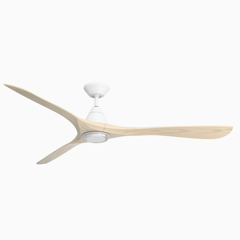 Carve 72" Outdoor Ceiling Fan in Matte White / White Oak