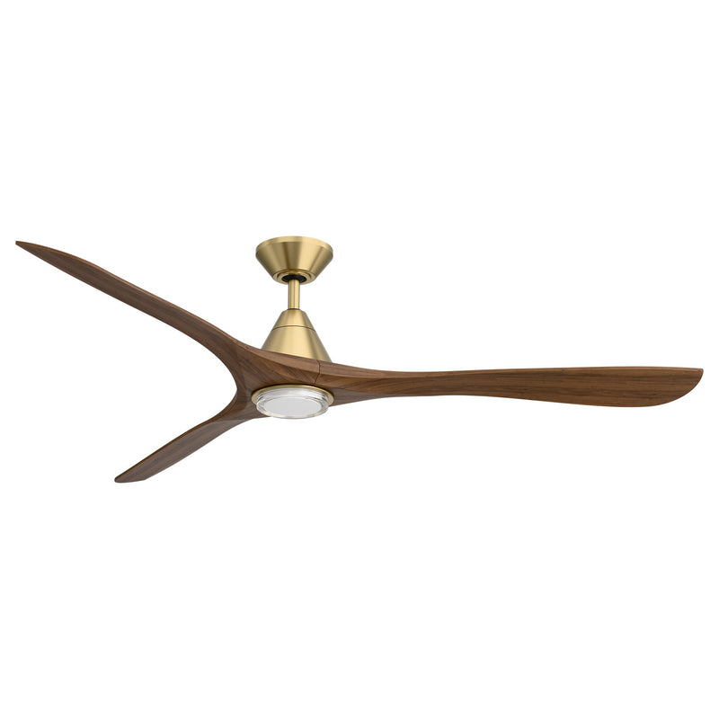 Carve 72" Outdoor Ceiling Fan in Soft Brass / Distressed Koa