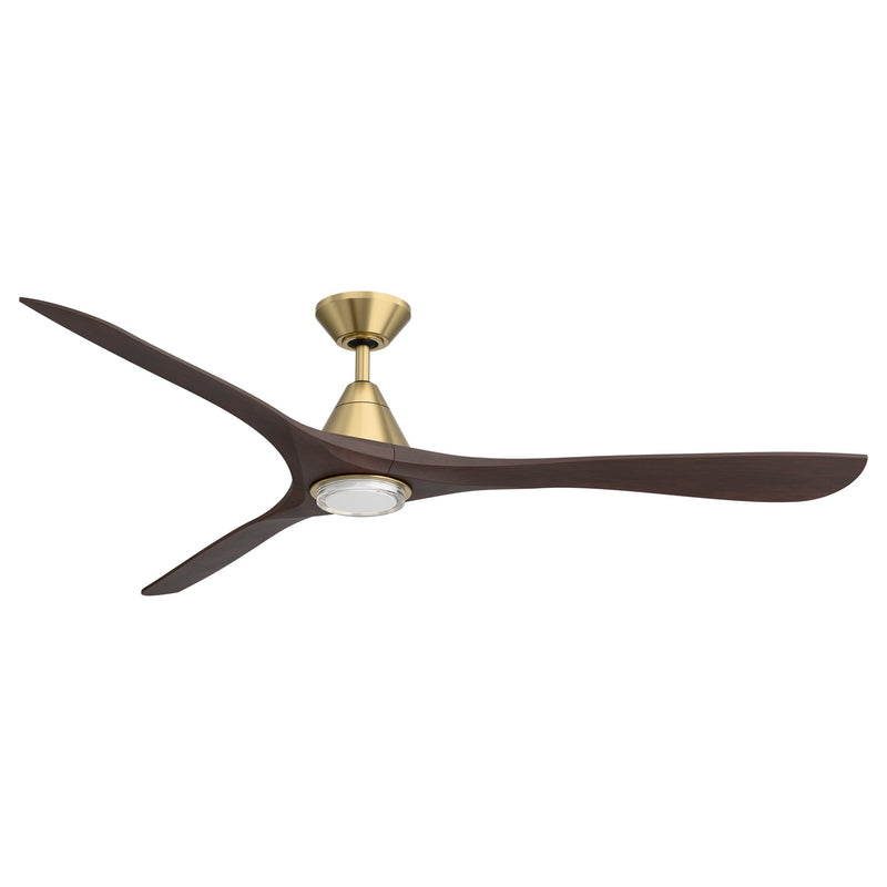 Carve 72" Outdoor Ceiling Fan in Soft Brass / Dark Walnut