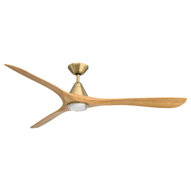 Carve 72" Outdoor Ceiling Fan in Soft Brass / Honey Oak
