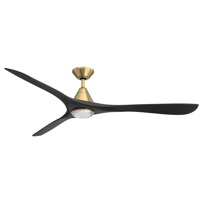 Carve 72" Outdoor Ceiling Fan in Soft Brass / Matte Black