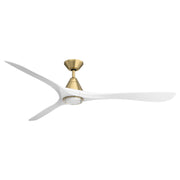 Carve 72" Outdoor Ceiling Fan in Soft Brass / Matte White