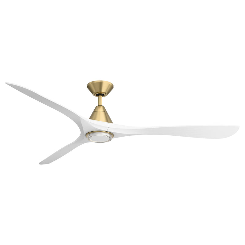 Carve 72" Outdoor Ceiling Fan in Soft Brass / Matte White