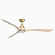 Carve 72" Outdoor Ceiling Fan in Soft Brass / White Oak