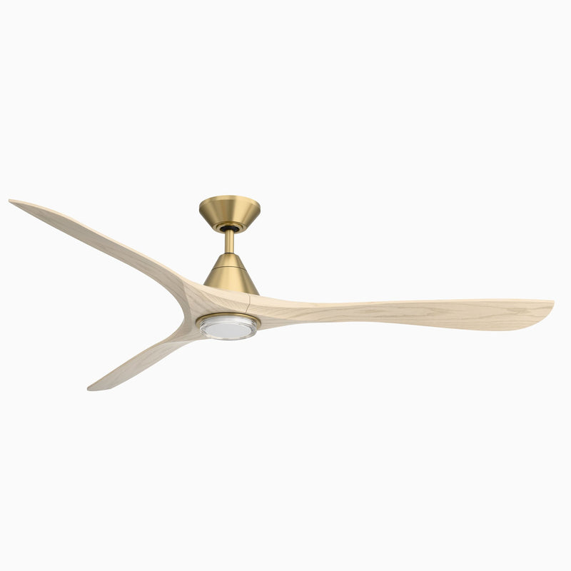 Carve 72" Outdoor Ceiling Fan in Soft Brass / White Oak