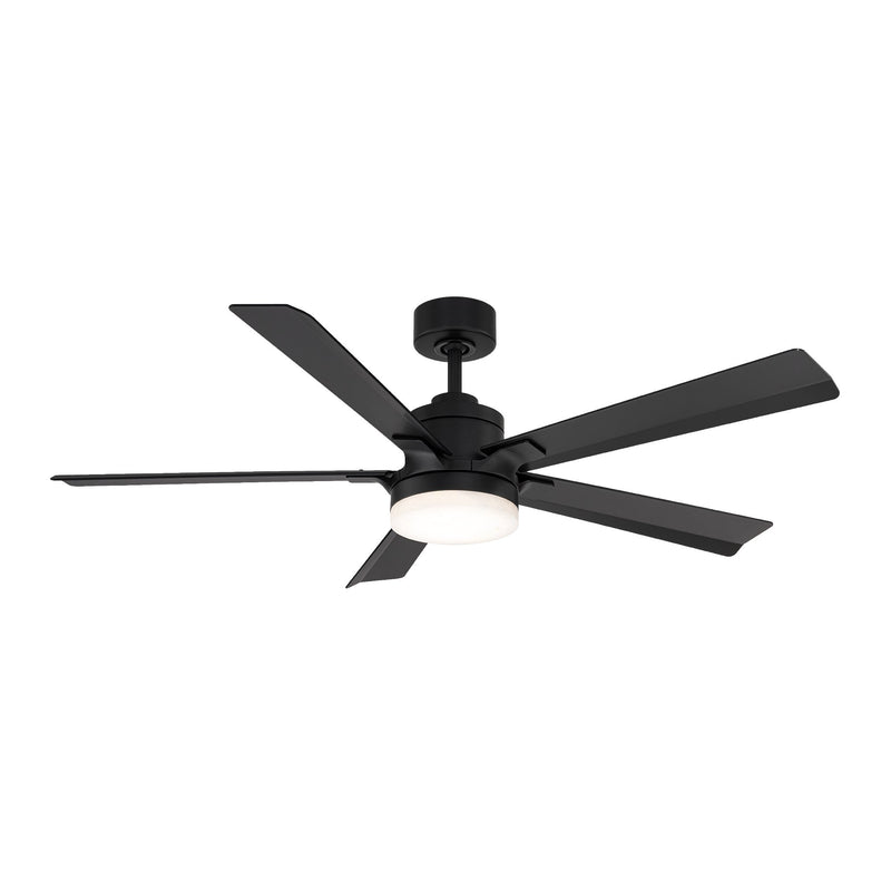 Radiant 56" Outdoor Ceiling Fan with Light in Matte Black