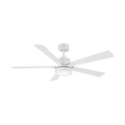 Radiant 56" Outdoor Ceiling Fan with Light in Matte White