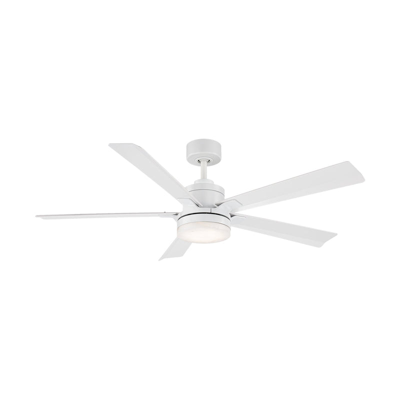 Radiant 56" Outdoor Ceiling Fan with Light in Matte White