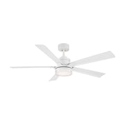 Radiant 56" Outdoor Ceiling Fan with Light in Matte White