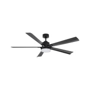 Radiant 64" Outdoor Ceiling Fan with Light in Matte Black