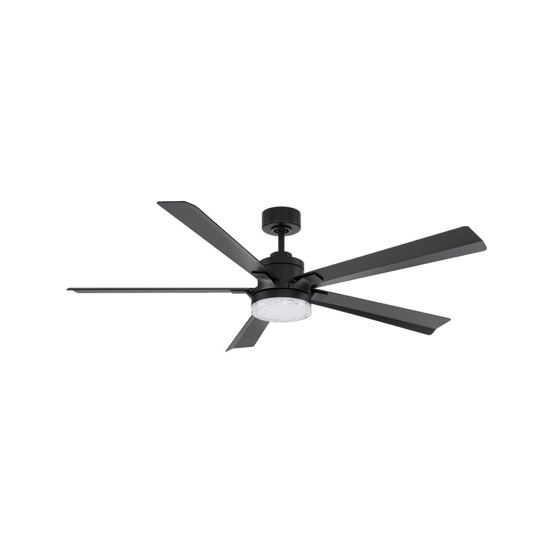 Radiant 64" Outdoor Ceiling Fan with Light in Matte Black