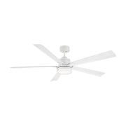 Radiant 64" Outdoor Ceiling Fan with Light in Matte White