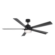 Radiant 64" Outdoor Ceiling Fan with Light in Matte Black