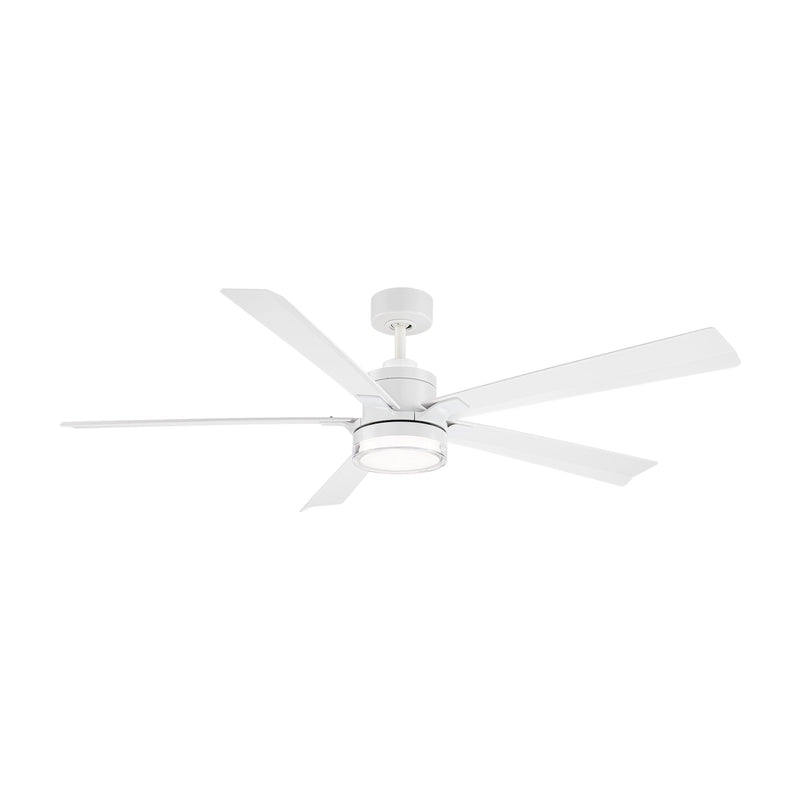 Radiant 64" Outdoor Ceiling Fan with Light in Matte White