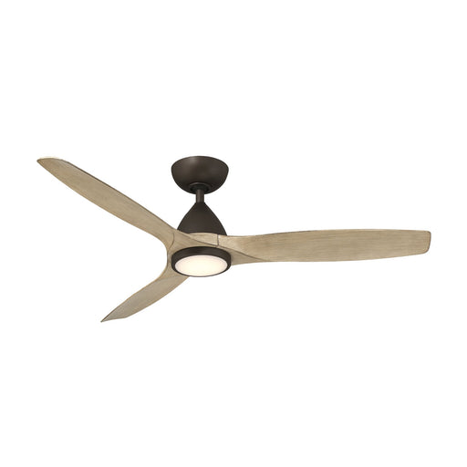 Skylark 54" Outdoor Ceiling Fan with Light in Bronze / White Oak