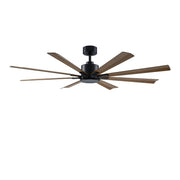 Size Matters 65" Outdoor Ceiling Fan in Matte Black / Distressed Koa