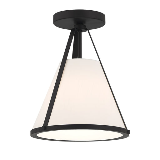 Fulton 1 Light 9.25" Semi Flush Mount in Black