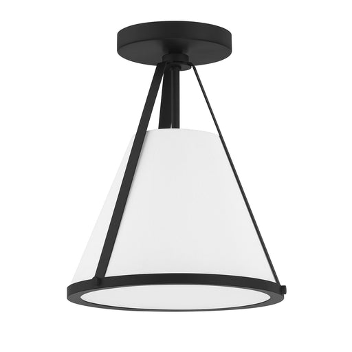 Fulton 1 Light 9.25" Semi Flush Mount in Black