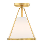 Fulton 1 Light 9.25" Semi Flush Mount in Antique Gold