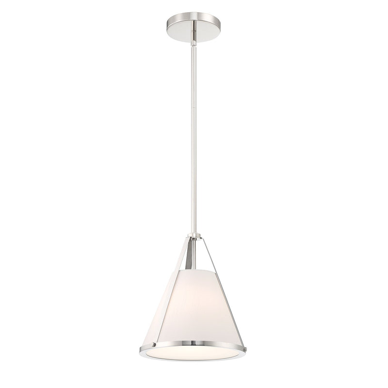 Fulton 1 Light 9.25" Pendant in Polished Nickel