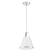 Fulton 1 Light 9.25" Pendant in Polished Nickel