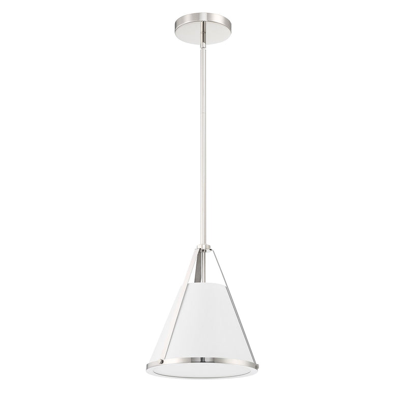 Fulton 1 Light 9.25" Pendant in Polished Nickel
