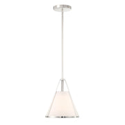 Fulton 1 Light 9.25" Pendant in Polished Nickel