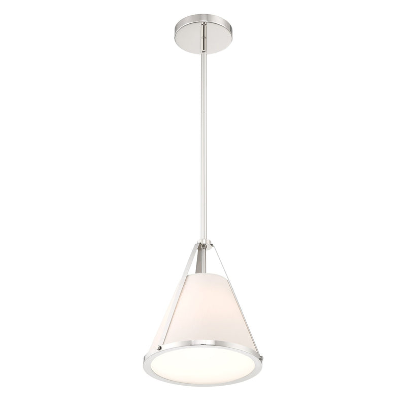 Fulton 1 Light 9.25" Pendant in Polished Nickel