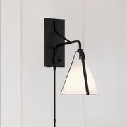 Fulton 1 Light 8" Task Sconce in Black in a room setting