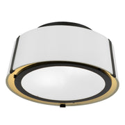 Fulton 2 Light 12" Semi Flush Mount in Black
