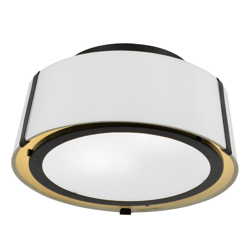 Fulton 2 Light 12" Semi Flush Mount in Black