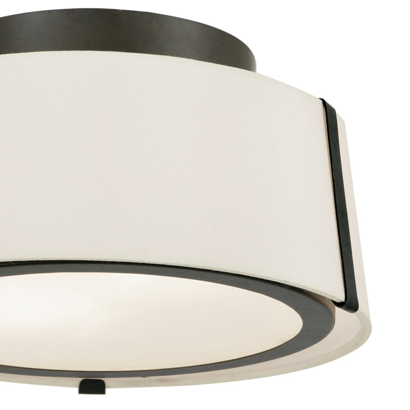 Fulton 2 Light 12" Semi Flush Mount in Black