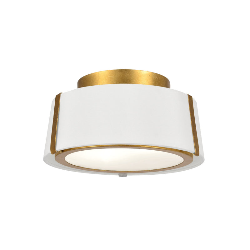 Fulton 2 Light 12" Semi Flush Mount in Antique Gold