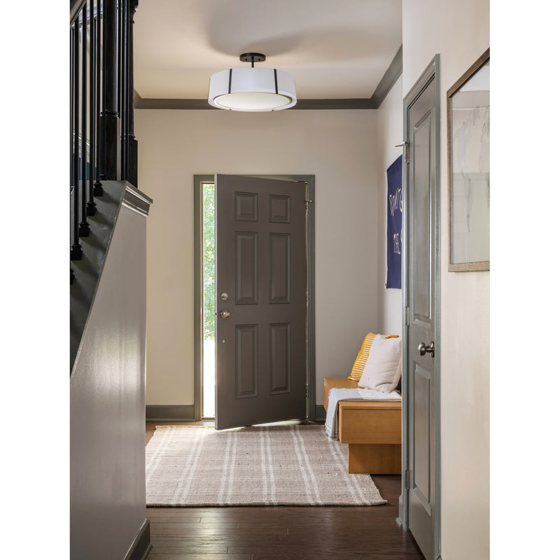 Fulton 6 Light 24" Semi Flush Mount in Black in a room setting