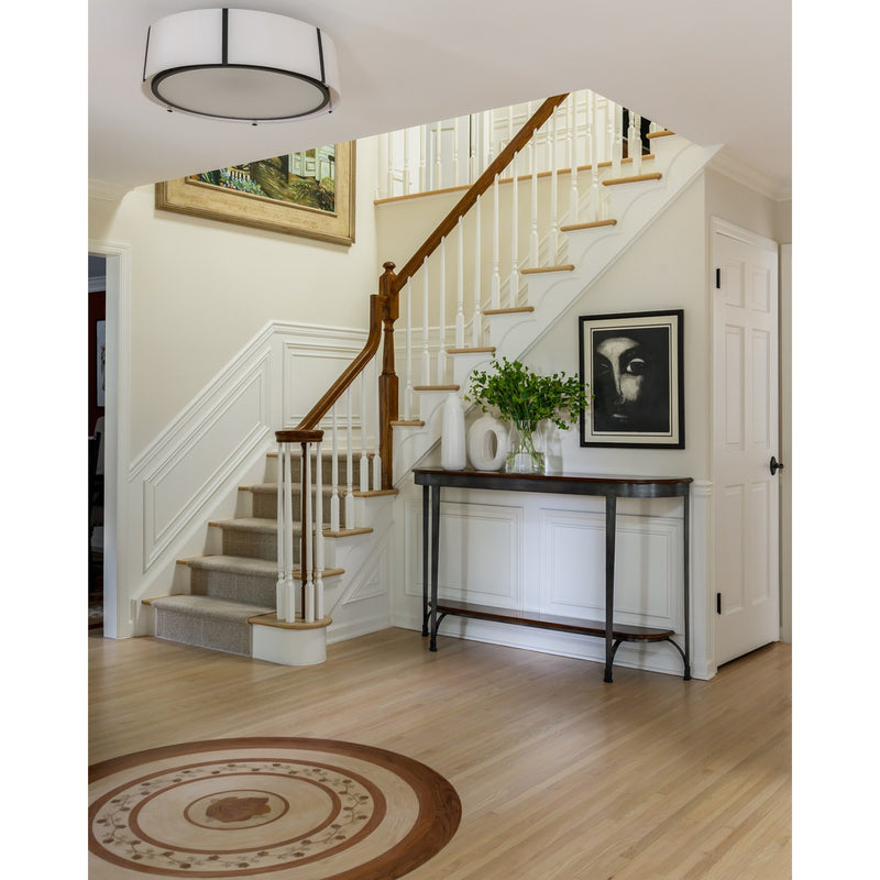 Fulton 6 Light 24" Semi Flush Mount in Black in a room setting