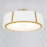 Fulton 6 Light 24" Semi Flush Mount in Antique Gold in a room setting