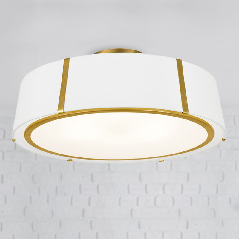 Fulton 6 Light 24" Semi Flush Mount in Antique Gold in a room setting