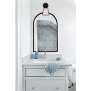 Fulton 1 Light 6.25" Sconce in Black in a room setting