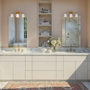 Fulton 3 Light 23.25" Bathroom Vanity in Antique Gold in a room setting