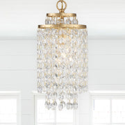 Gabrielle 1 Light 7" Pendant in Antique Gold in a room setting