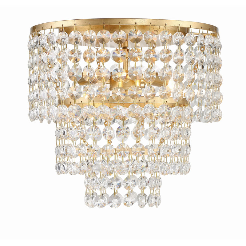 Gabrielle 3 Light 14" Flush Mount in Antique Gold