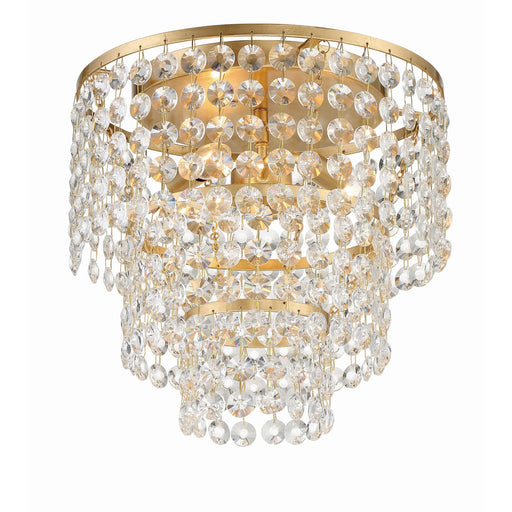Gabrielle 3 Light 14" Flush Mount in Antique Gold