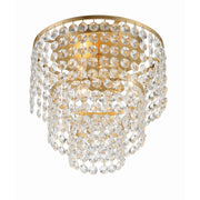 Gabrielle 3 Light 14" Flush Mount in Antique Gold