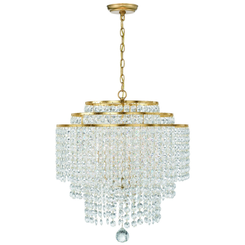 Gabrielle 6 Light 22" Pendant in Antique Gold