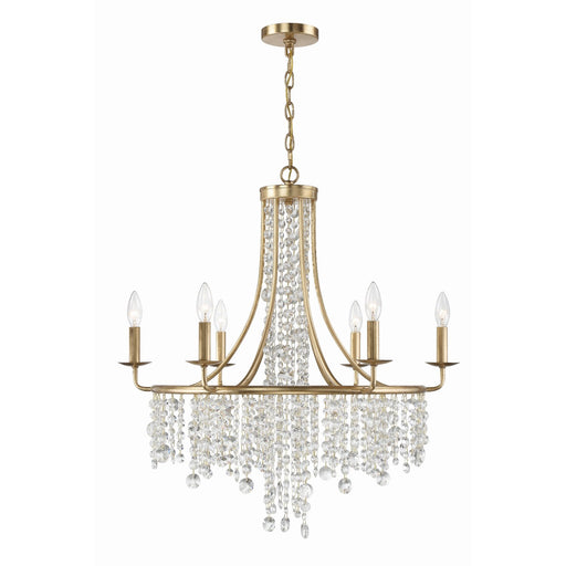 Gabrielle 6 Light 28" Chandelier in Antique Gold